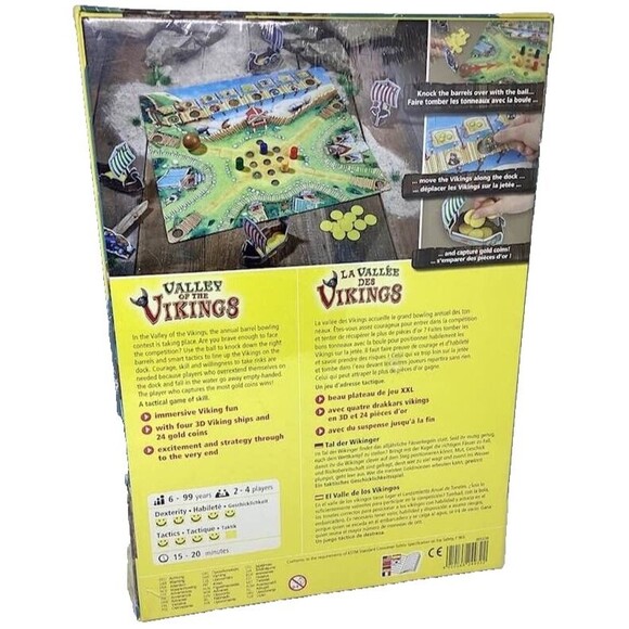 Valley of the Vikings Knock Over Barrels Try Stay Dry Game Kids Family Fun NEW - Picture 4 of 5